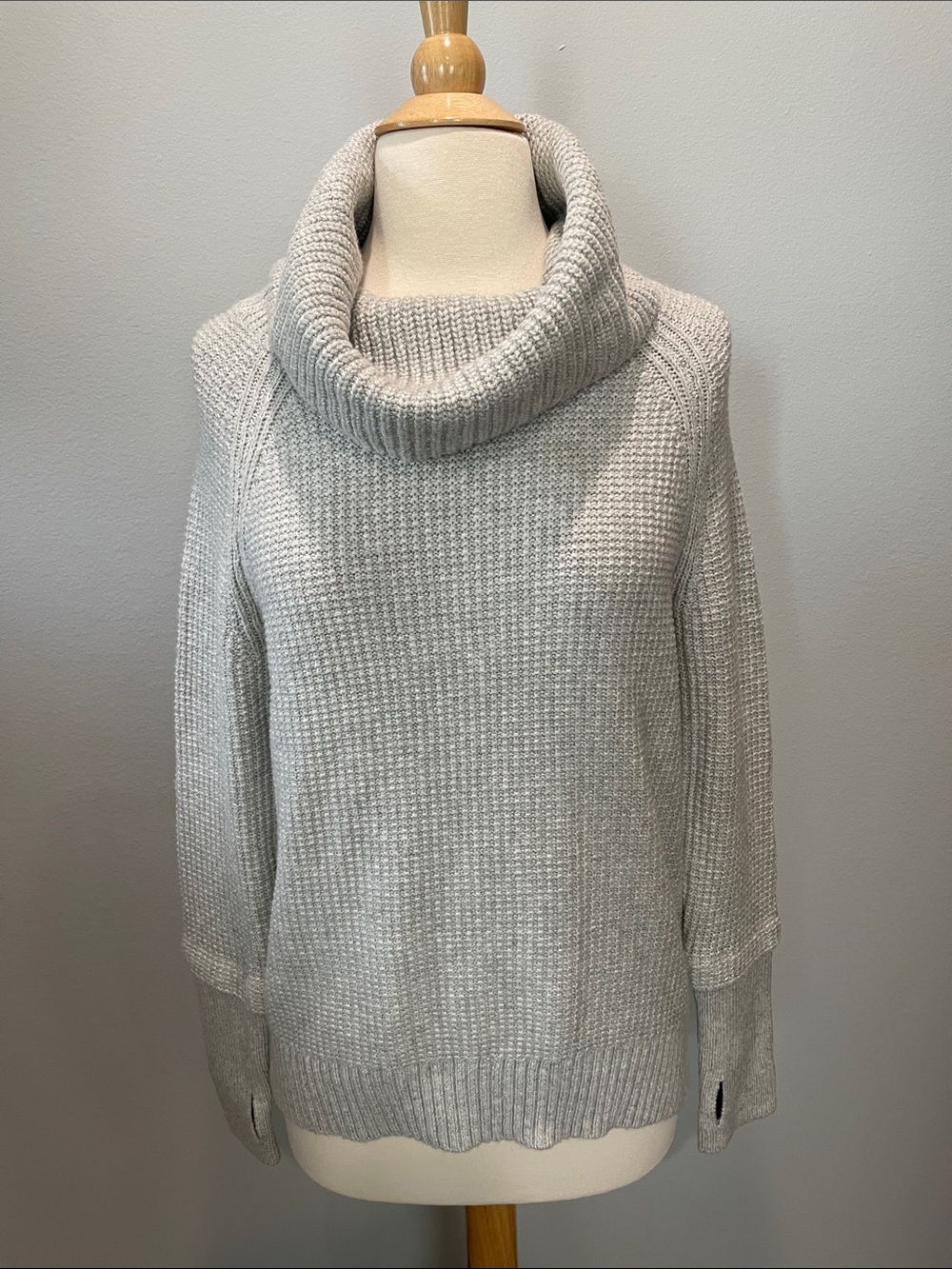 Market & Spruce Light Gray Cowl Neck Sweater XS Petite NWT